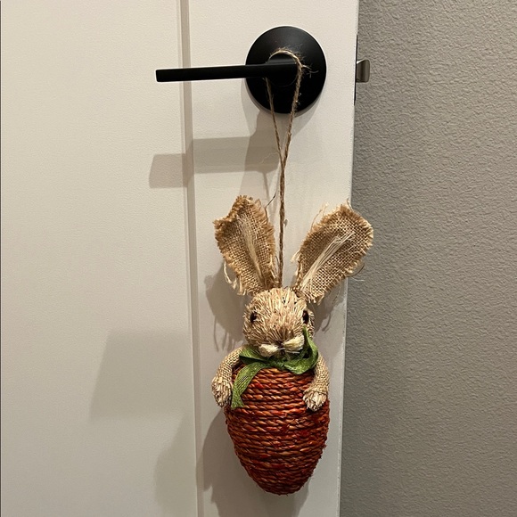 NEW Pair of 2 Pier 1 Rustic Bunny Decor with Orange and Green Accents - Picture 3 of 3